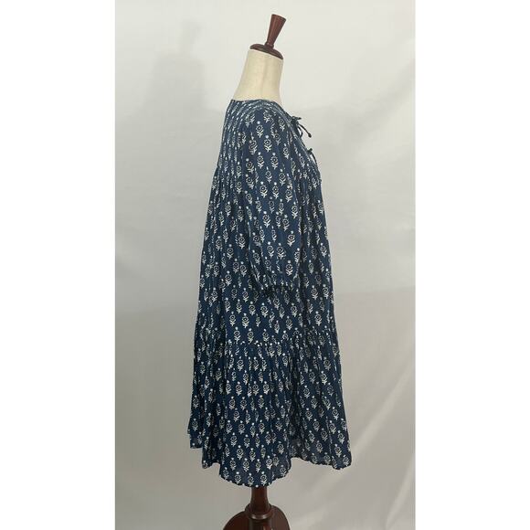 EMERSON FRY India Collection Sz M/L Marguerite Blue Isla Dress - Picture 8 of 16